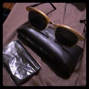 Gold plated sunglasses w/black lenses